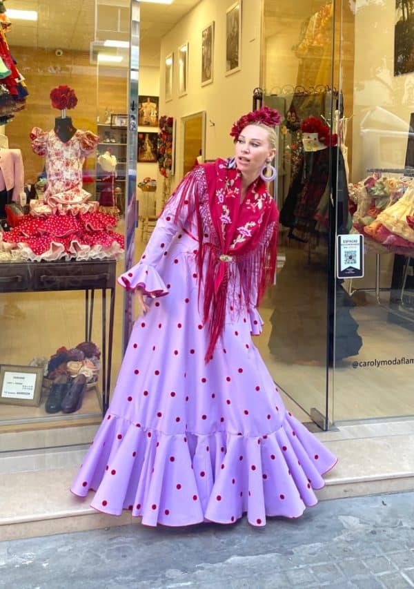 vestido de flamenca capa lila1