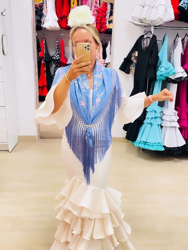 Vestido de Flamenca Córdoba blanco roto