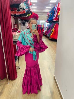 Vestido de Flamenca canastero bugambilla