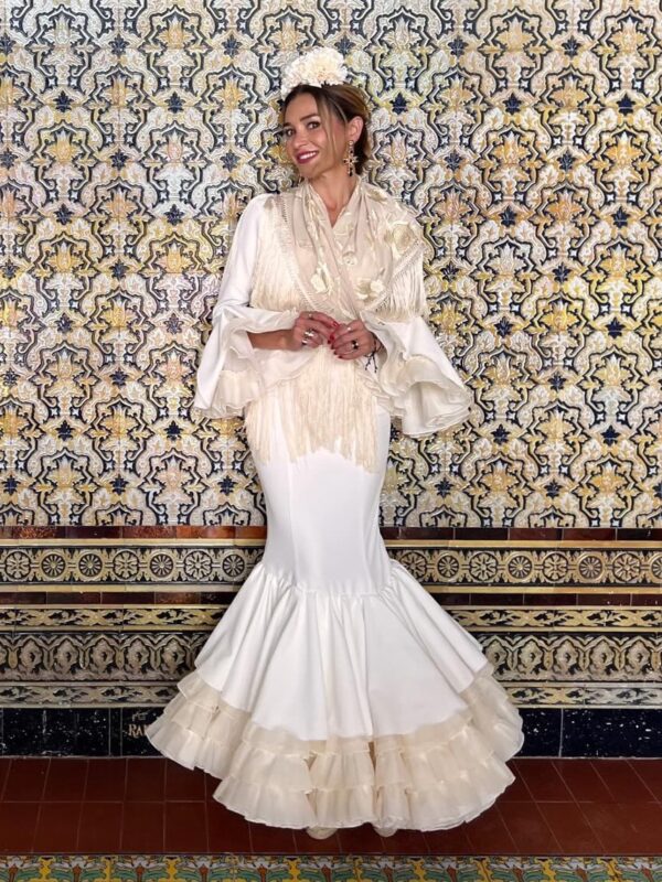 Vestido de Flamenca Juncal blancoroto