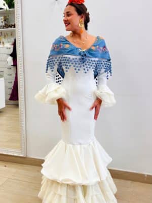 Vestido de Flamenca Juncal blancoroto