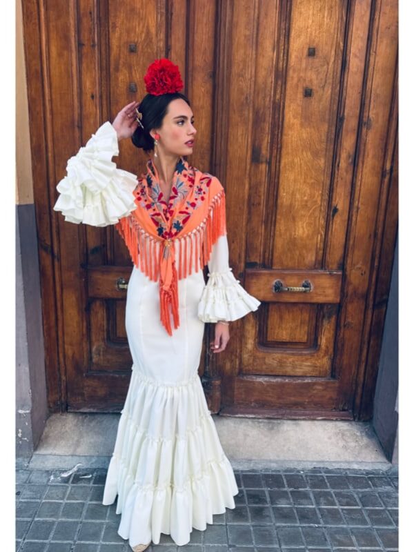 Vestido de Flamenca canastero blancoroto